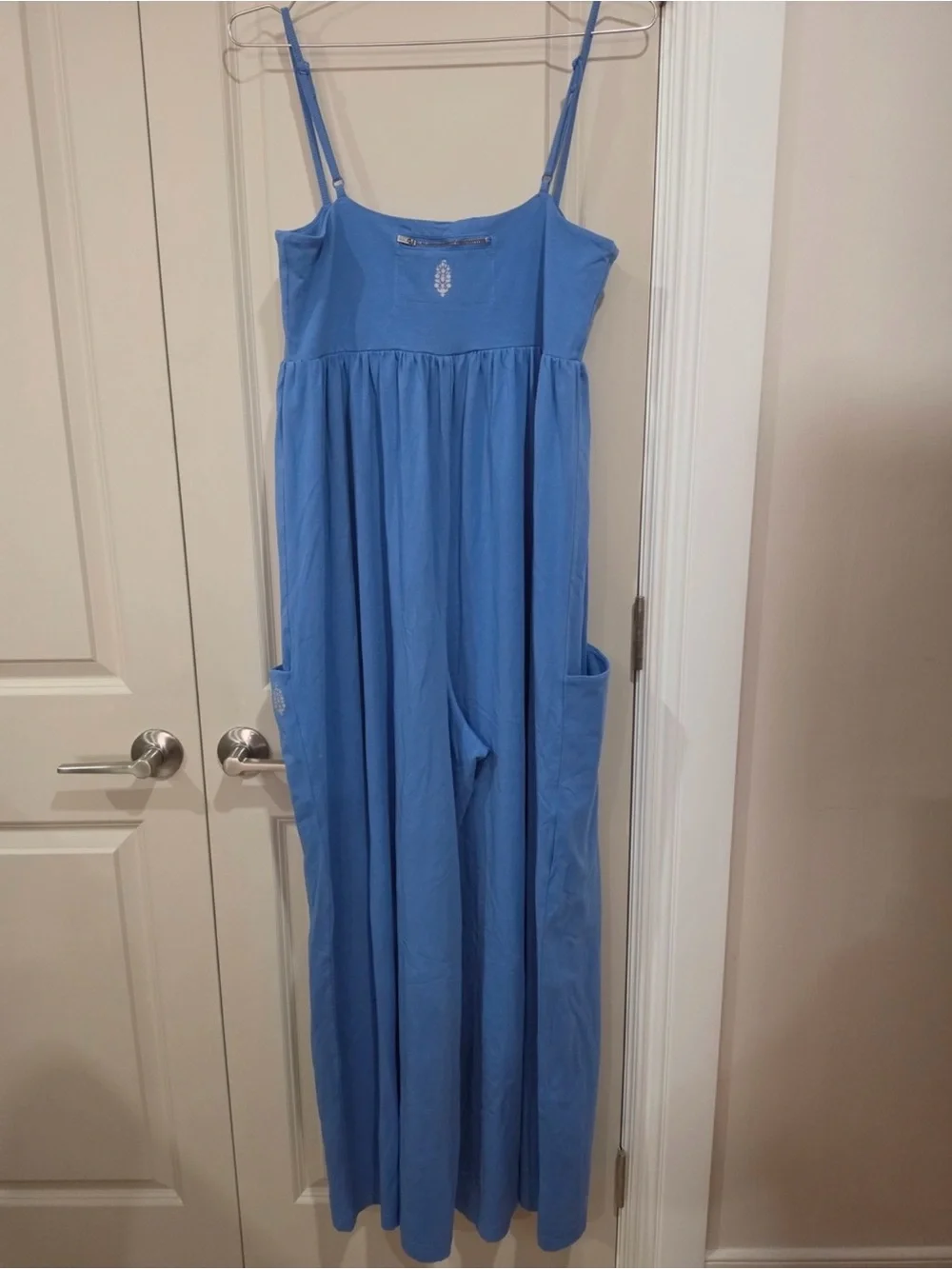FP Movement Hot Shot Strappy Onesie In Light Cobalt size MEDIUM